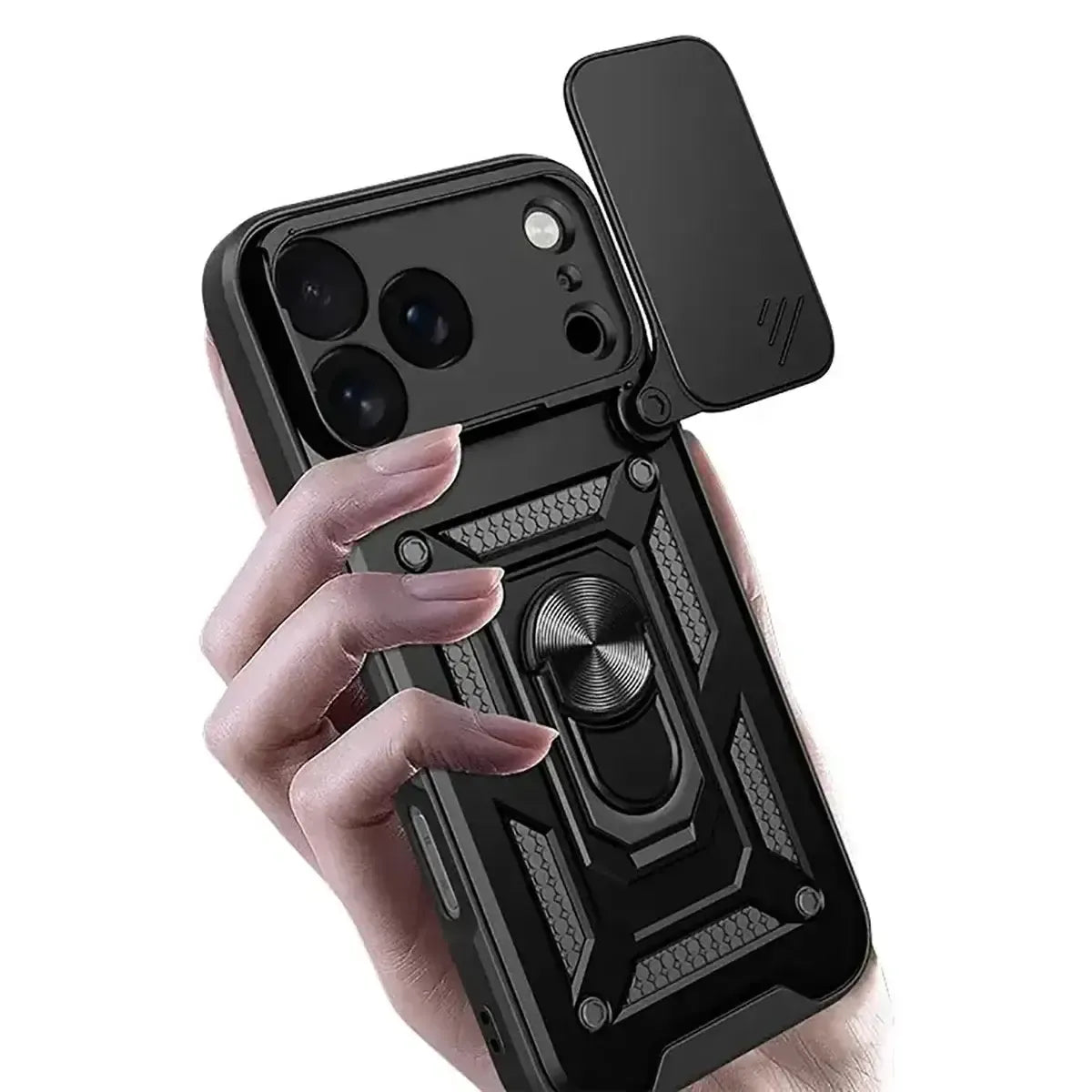 Heavy Duty Shockproof Phone Case with Kickstand Lens Cover