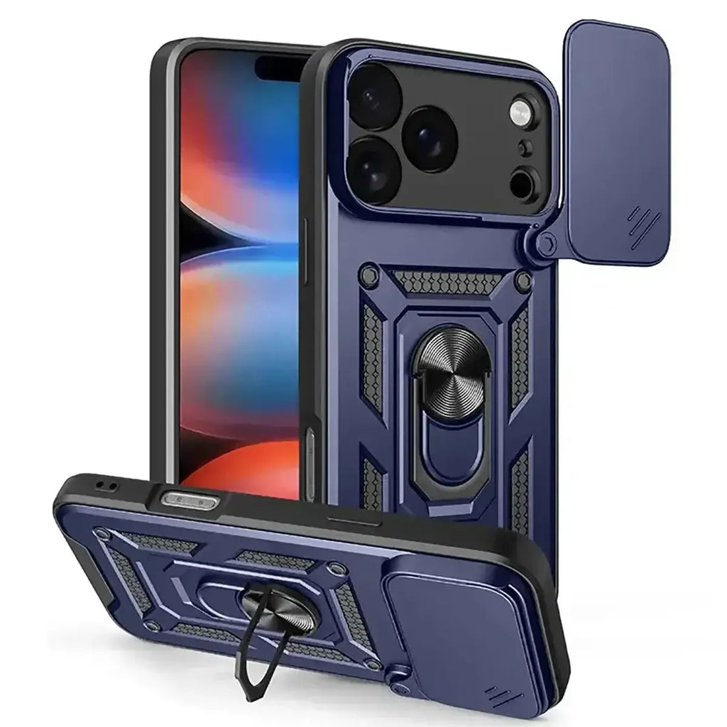 Heavy Duty Shockproof Phone Case with Kickstand Lens Cover