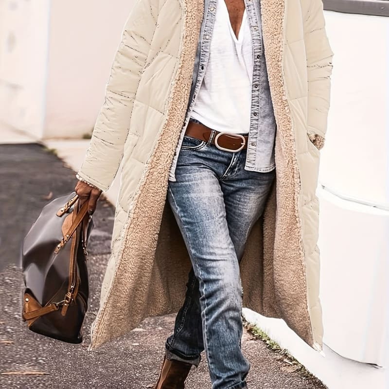 Prune Reversible Quilted Long Coat_1