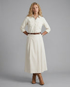 Iben A-Line Cotton Blend Midi Skirt_10