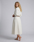 Iben A-Line Cotton Blend Midi Skirt_12