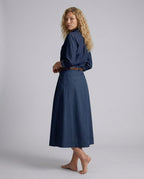 Iben A-Line Cotton Blend Midi Skirt_6