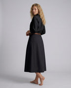 Iben A-Line Cotton Blend Midi Skirt_9