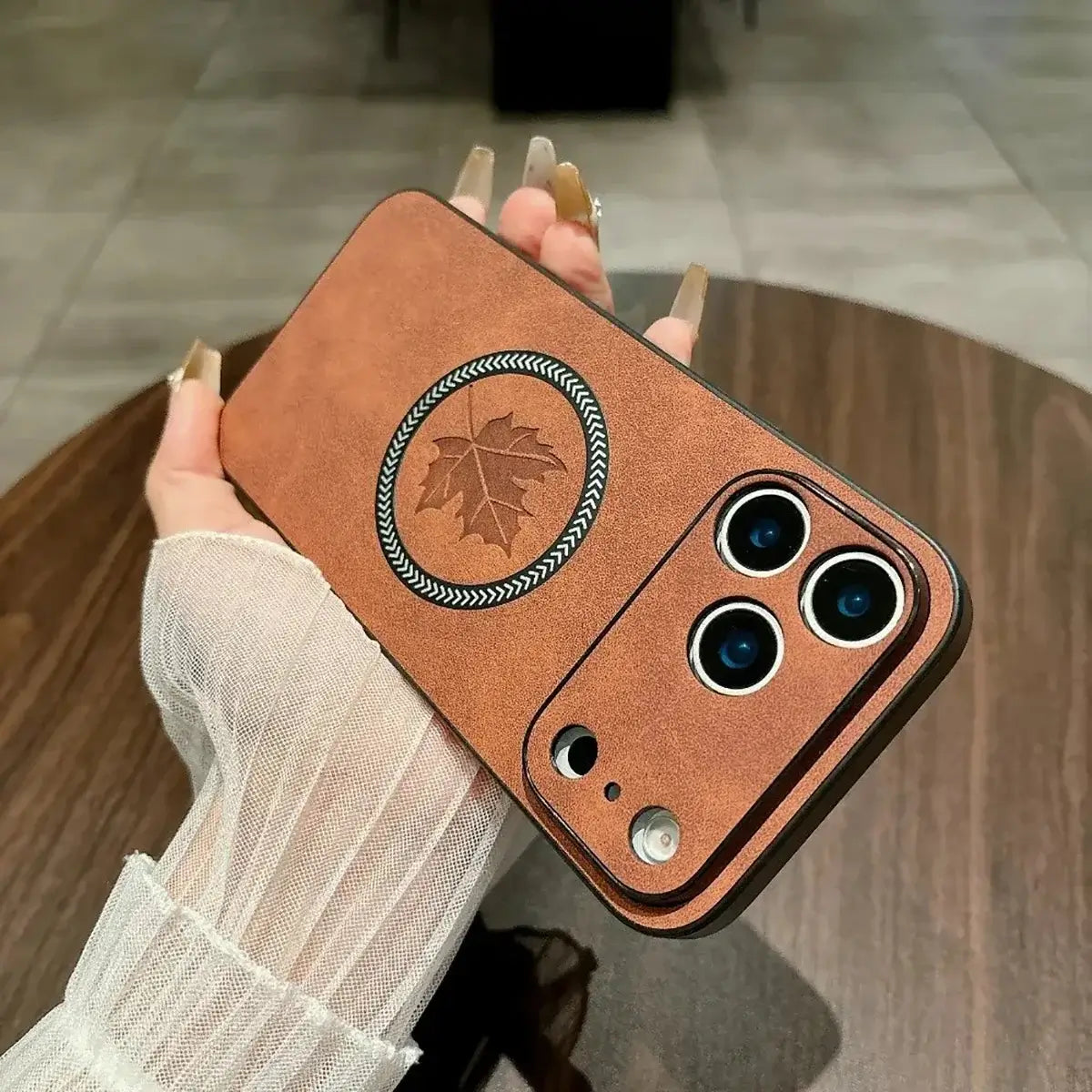 Maple Leaf Leather MagSafe iPhone Case