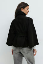 Katrin Belted High Collar Cape Jacket_10