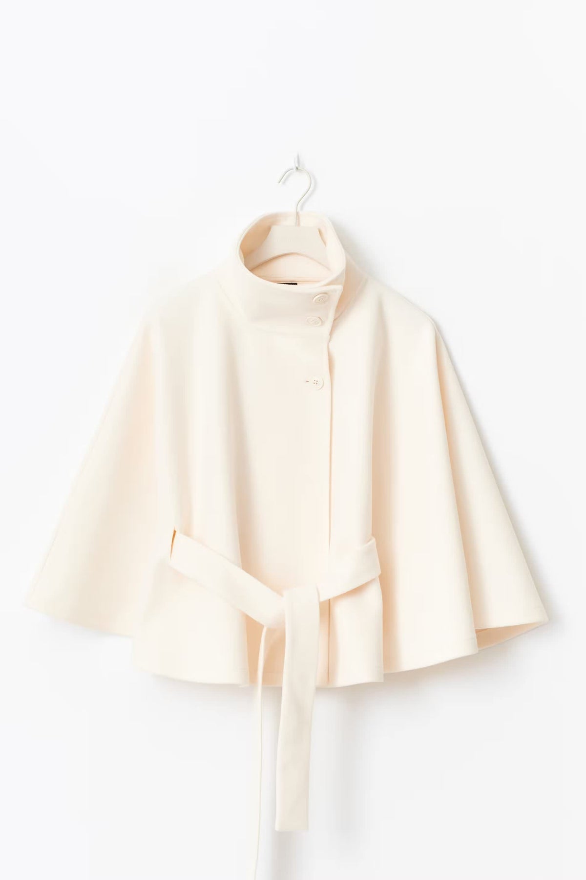 Katrin Belted High Collar Cape Jacket_2