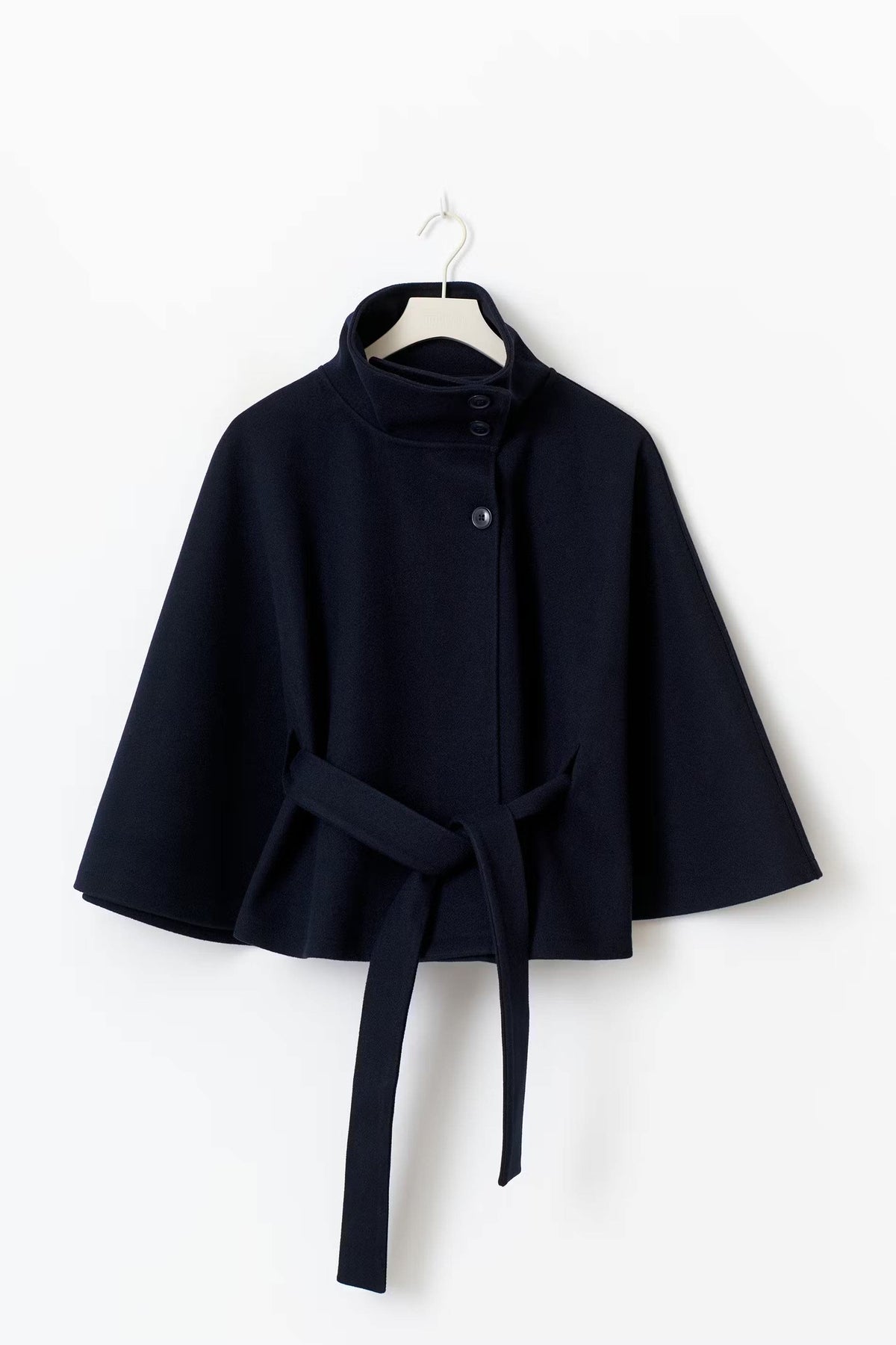 Katrin Belted High Collar Cape Jacket_6