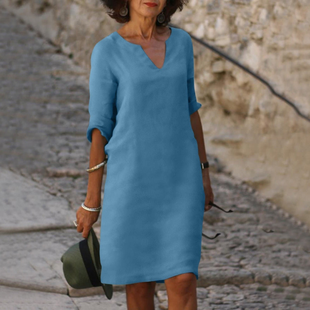 Simona Notch Neck Shift Dress_10