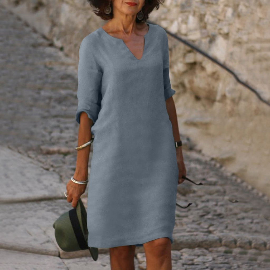 Simona Notch Neck Shift Dress_11