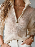 Alva Open Knit Half Zip Sweater_5
