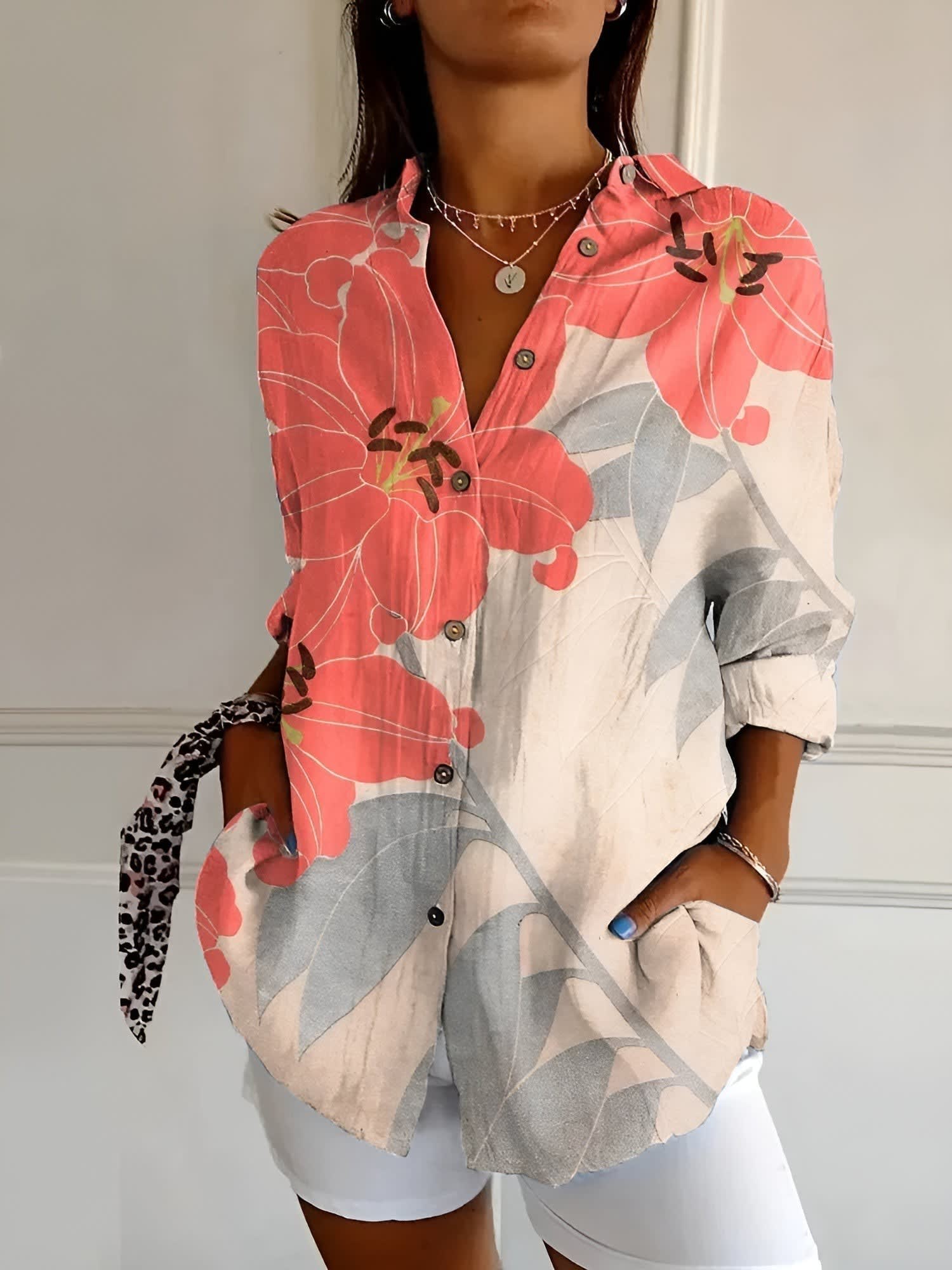 Nynke Oversized Floral Print Shirt_7