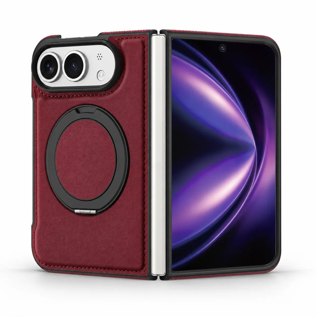 Leather iPhone Duo Case with Ring Kickstand