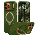 Soft Touch MagSafe iPhone Case Rotating Ring Stand