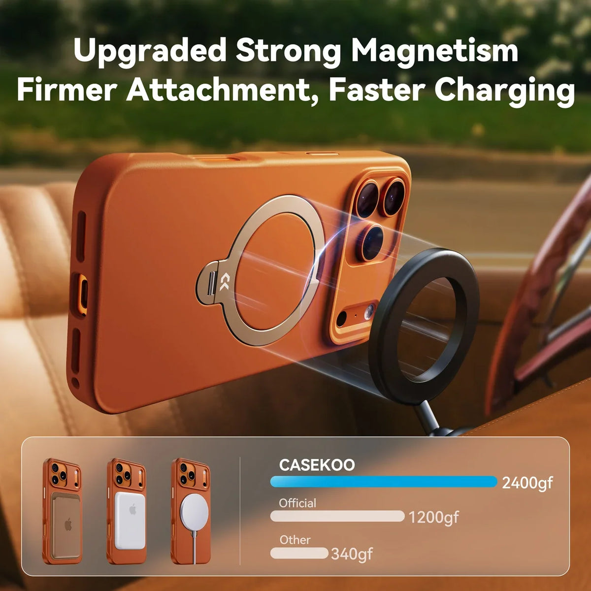 Soft Touch MagSafe iPhone Case Rotating Ring Stand