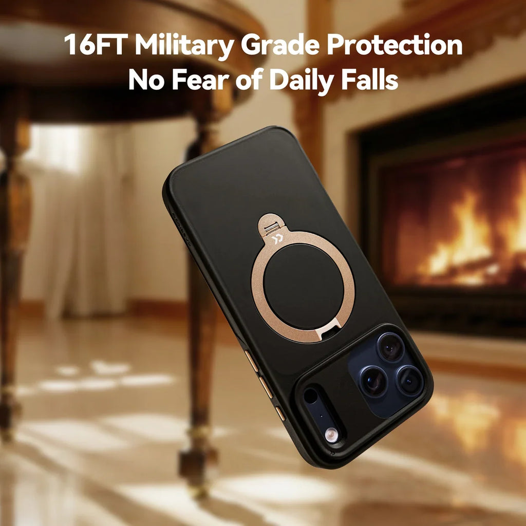 Soft Touch MagSafe iPhone Case Rotating Ring Stand