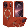 Soft Touch MagSafe iPhone Case Rotating Ring Stand