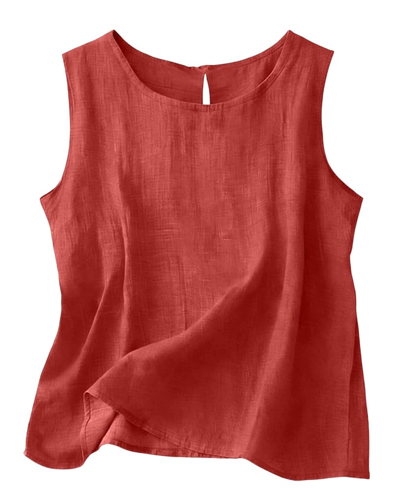 Annalisa Cotton Linen Tank Top_19