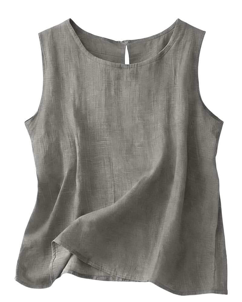 Annalisa Cotton Linen Tank Top_3