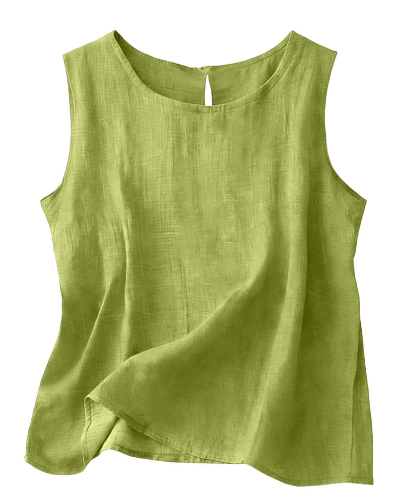 Annalisa Cotton Linen Tank Top_7