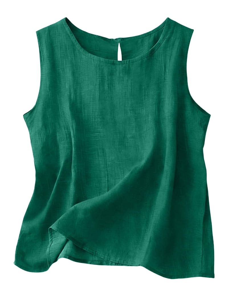 Annalisa Cotton Linen Tank Top_9