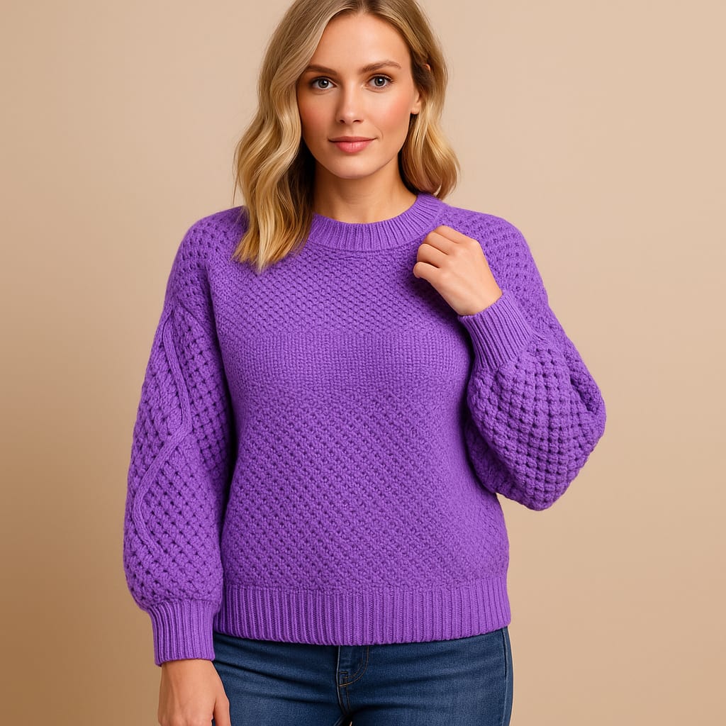 Astrid Chunky Knit Crew Neck Sweater_5