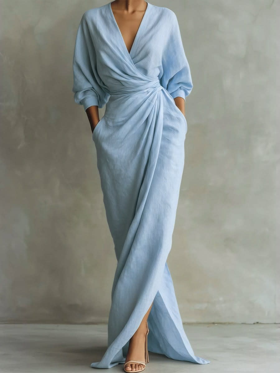 Vilde Dolman Sleeve Wrap Maxi Dress_3