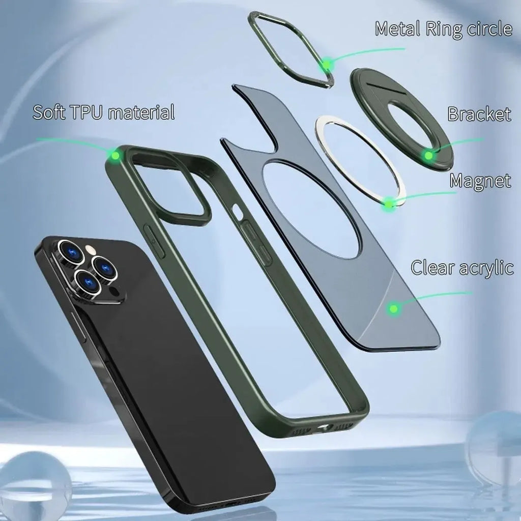 MagSafe iPhone Case with Rotating Ring Stand