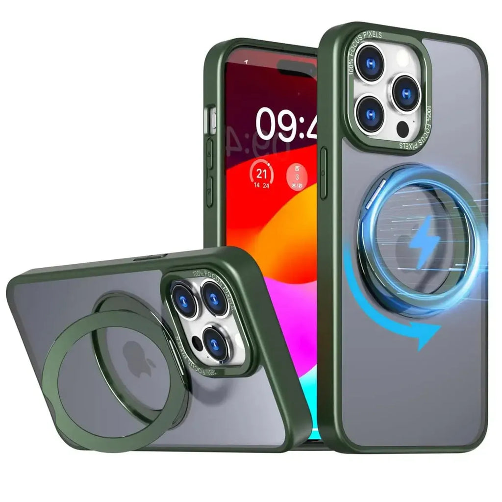 MagSafe iPhone Case with Rotating Ring Stand