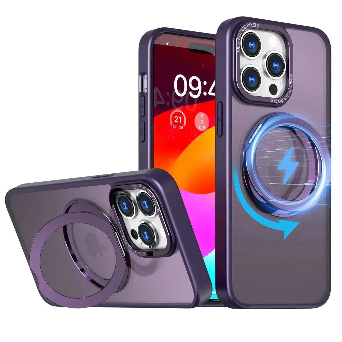 MagSafe iPhone Case with Rotating Ring Stand
