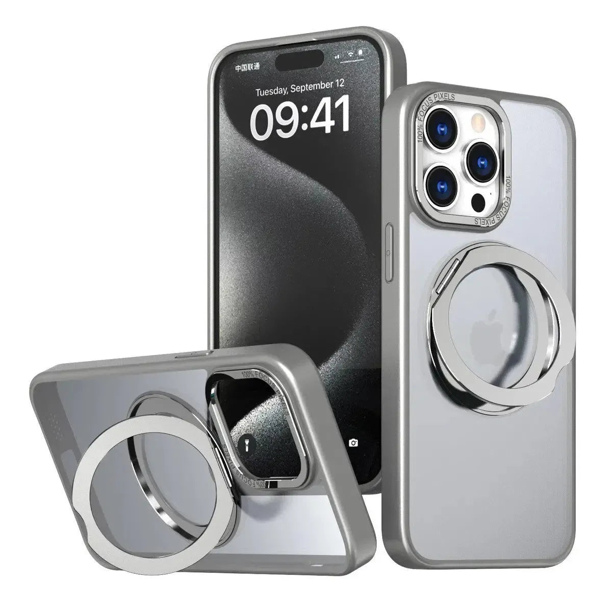 MagSafe iPhone Case with Rotating Ring Stand