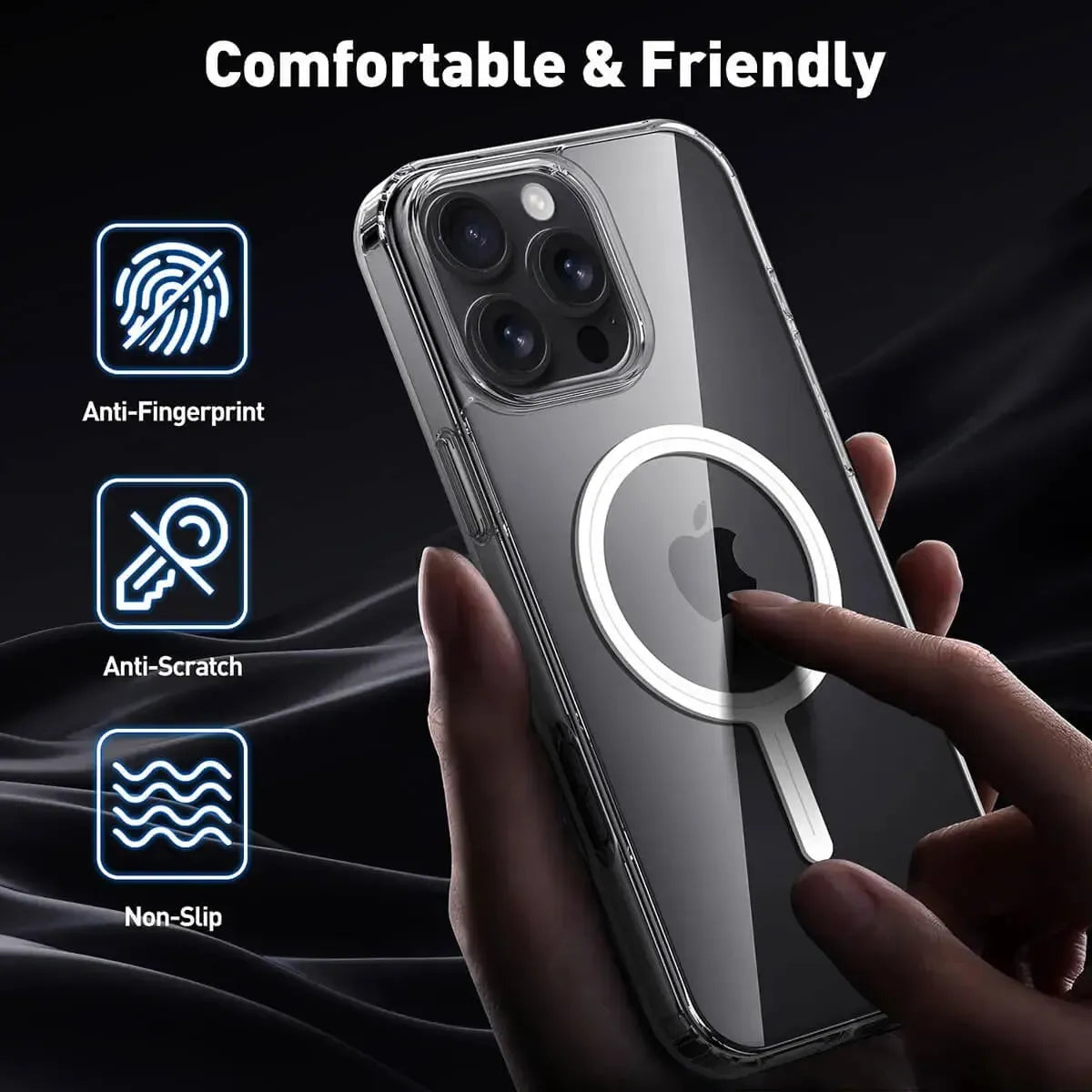 Transparent MagSafe Phone Case with Raised Corner Bumpers