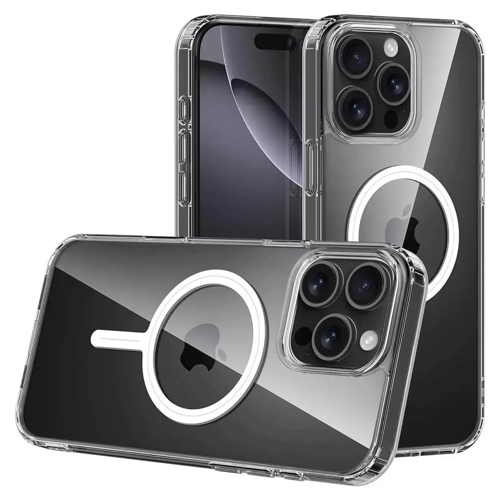 Transparent MagSafe Phone Case with Raised Corner Bumpers