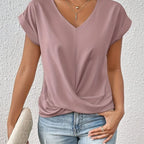 Carmen Twist Front V Neck Top_1