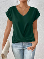 Carmen Twist Front V Neck Top_7