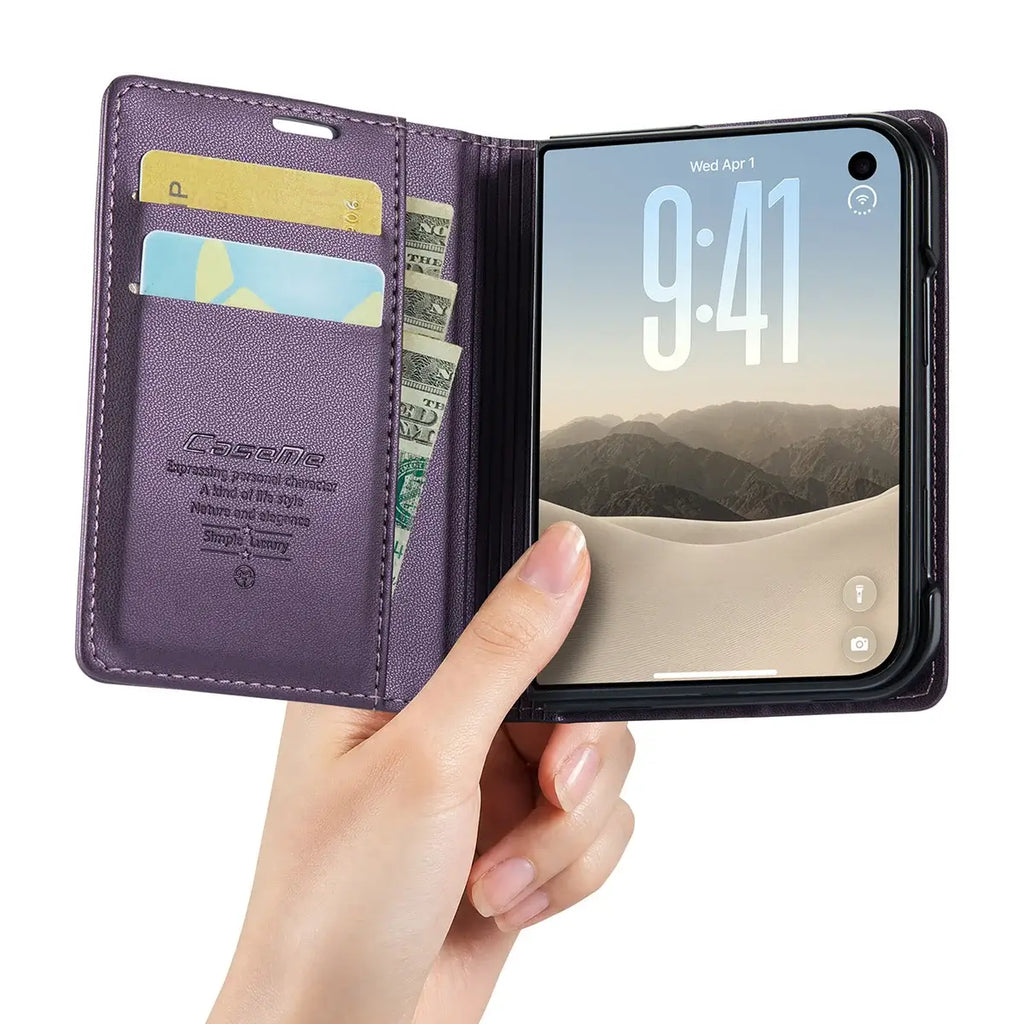 Leather Flip Wallet Foldable iPhone Duo Case
