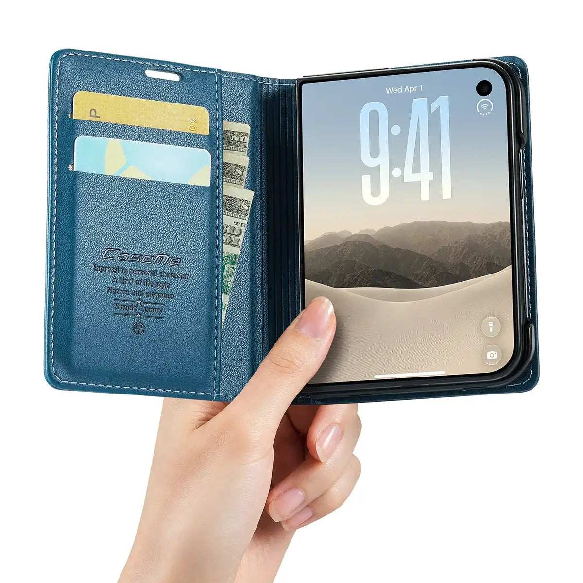 Leather Flip Wallet Foldable iPhone Duo Case