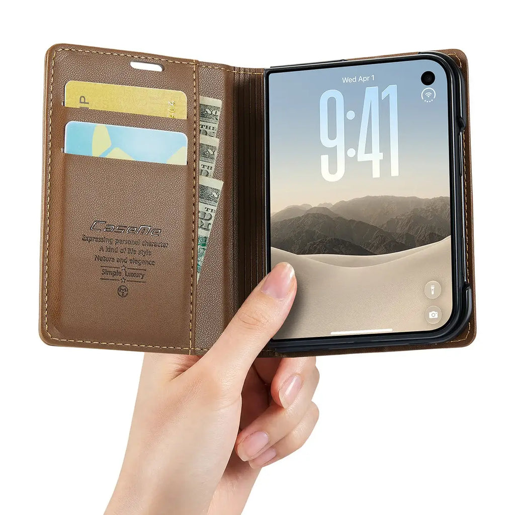 Leather Flip Wallet Foldable iPhone Duo Case