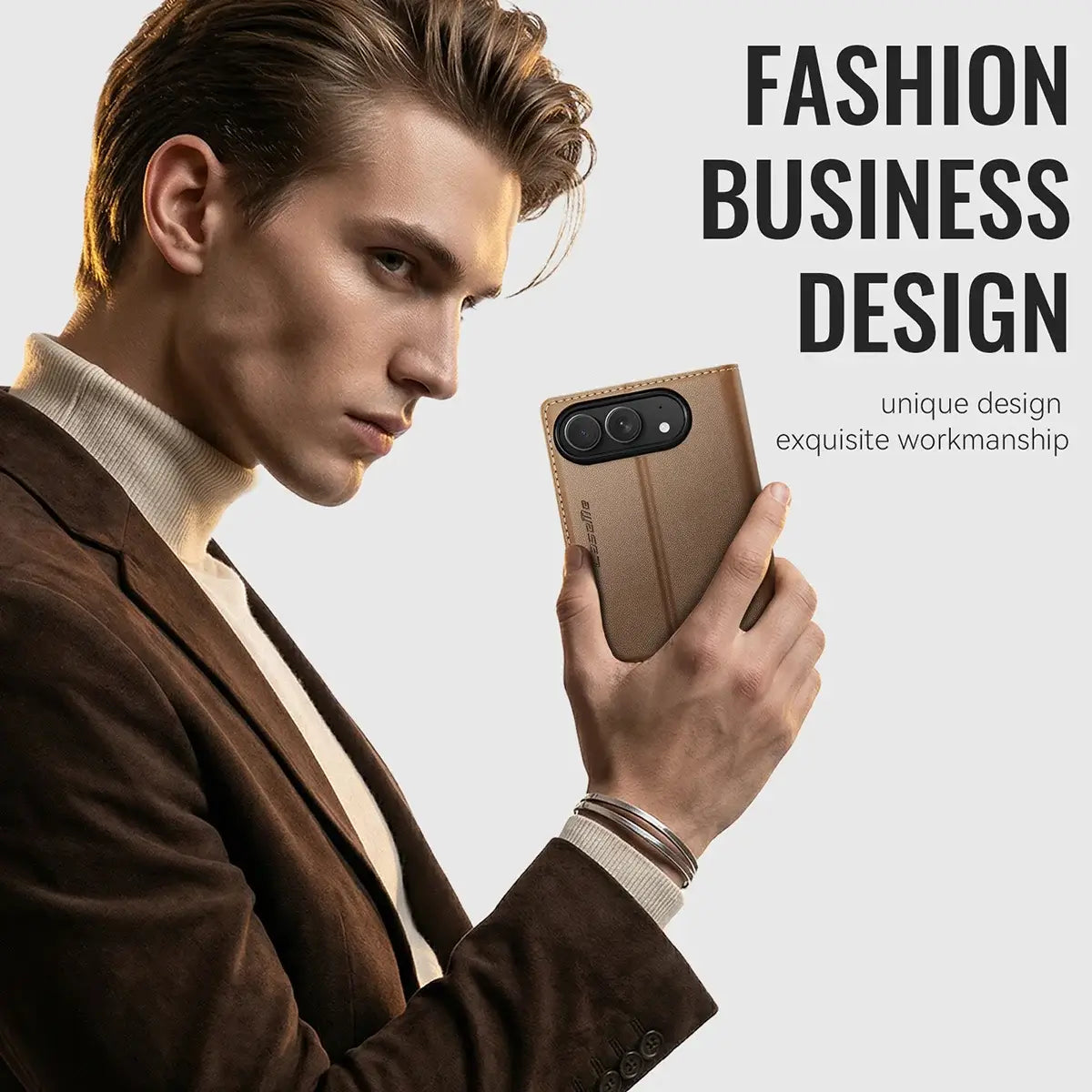 Leather Flip Wallet Foldable iPhone Duo Case