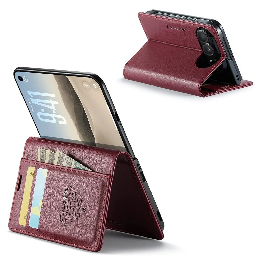 Leather Flip Wallet Foldable iPhone Duo Case