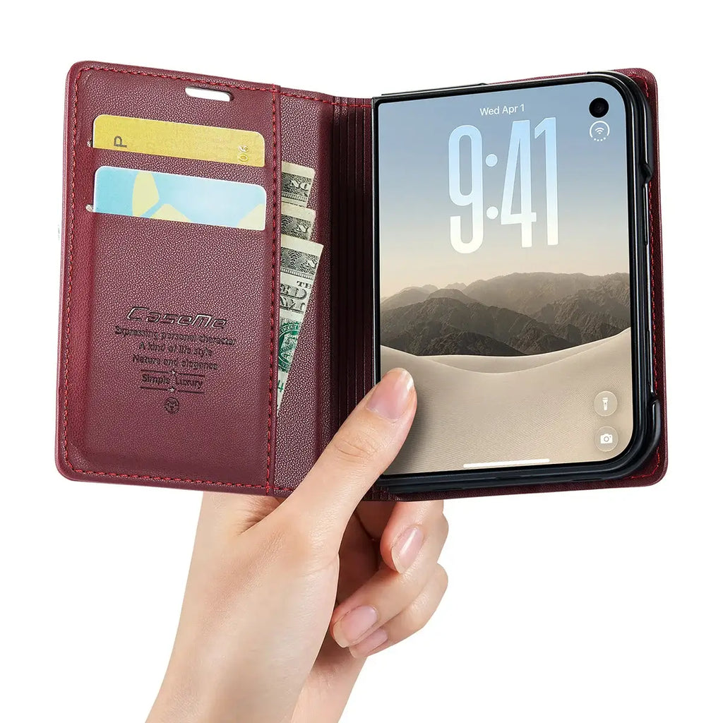 Leather Flip Wallet Foldable iPhone Duo Case
