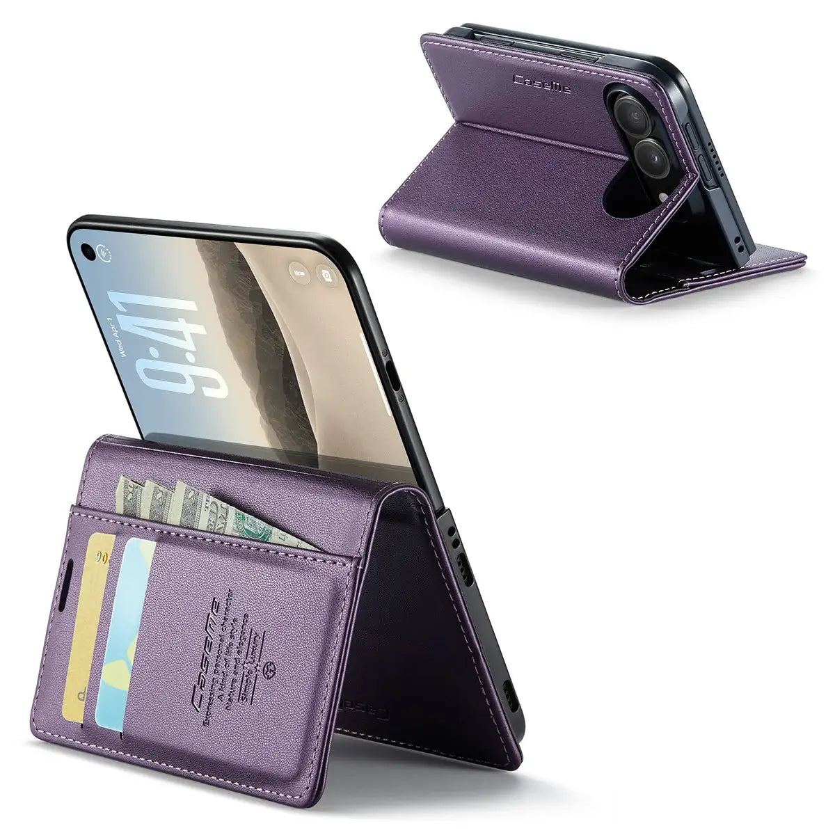 Leather Flip Wallet Foldable iPhone Duo Case