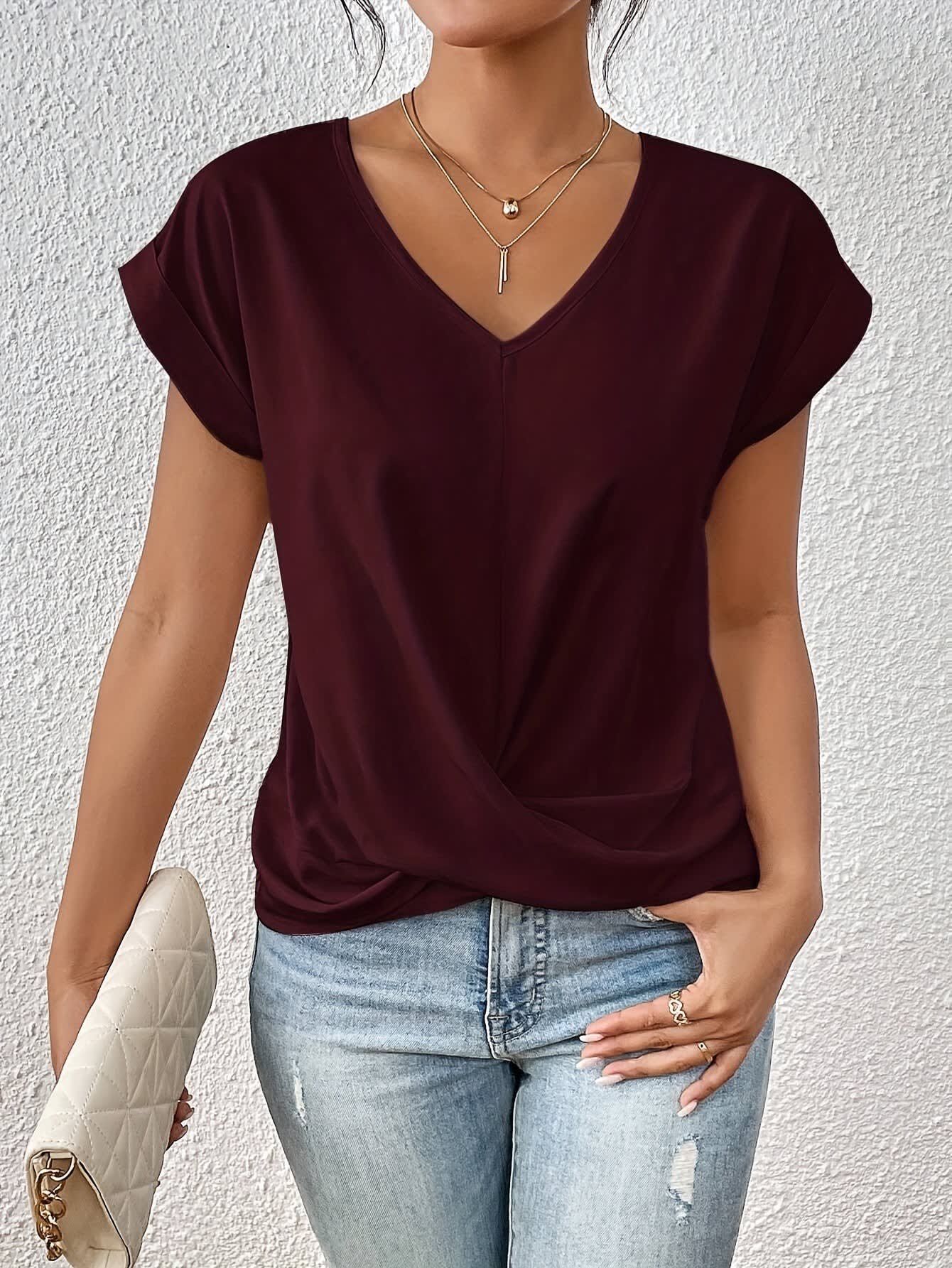 Flavia Twist Front V Neck Top_3