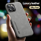 Vintage Leather MagSafe iPhone Case Anti Slip