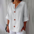 Meike Cotton Linen Button Front Blouse_10