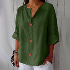 Meike Cotton Linen Button Front Blouse_13