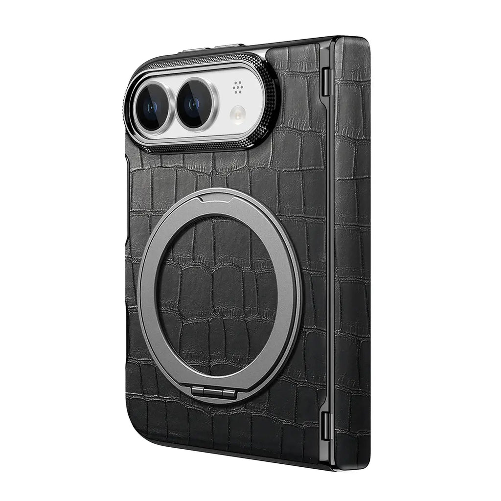 Crocodile Pattern MagSafe iPhone Duo Case with Ring Stand