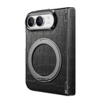 Crocodile Pattern MagSafe iPhone Duo Case with Ring Stand