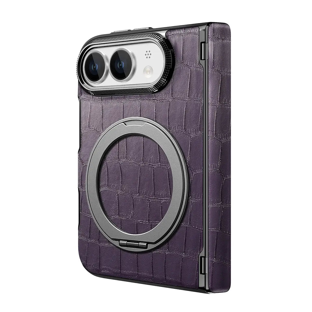 Crocodile Pattern MagSafe iPhone Duo Case with Ring Stand