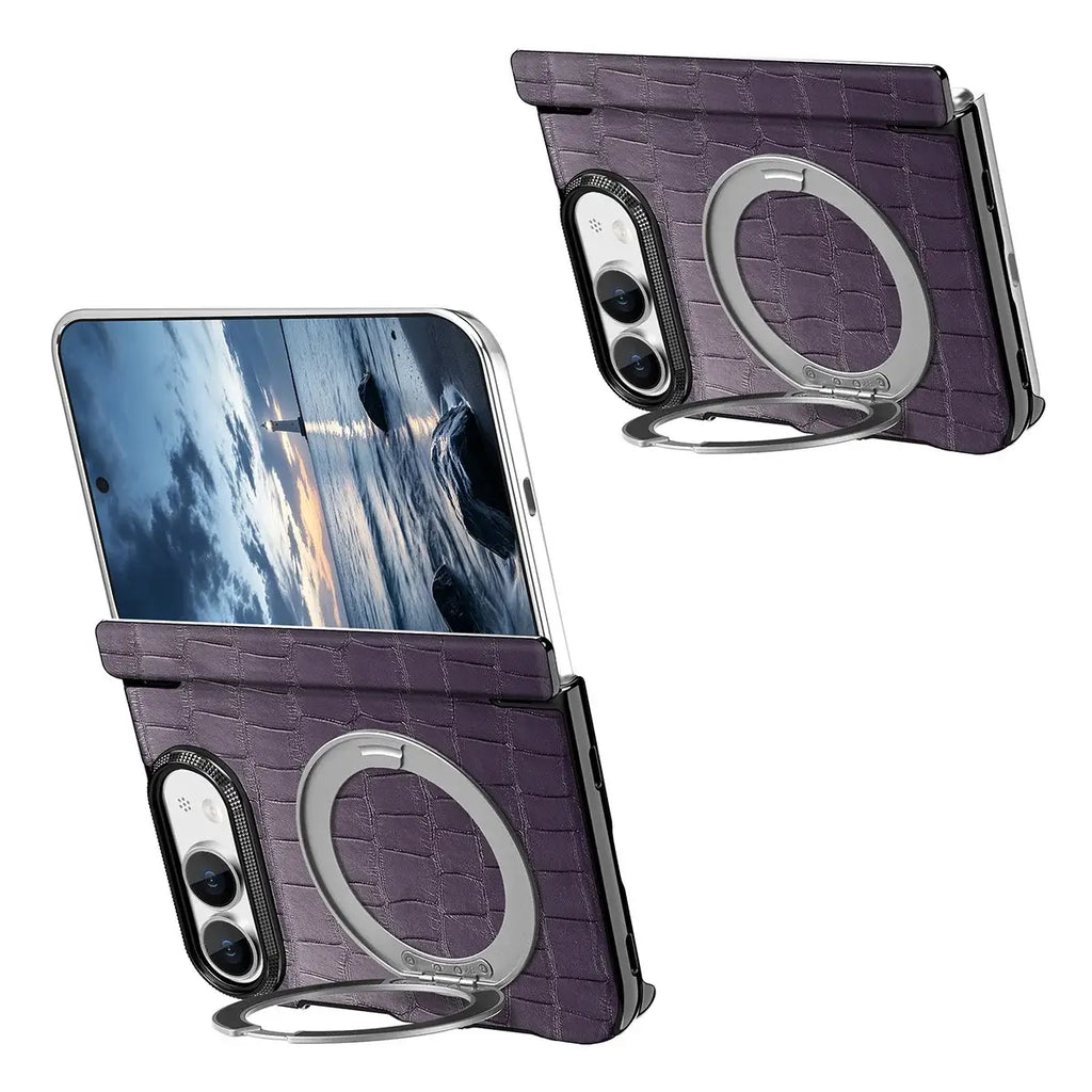 Crocodile Pattern MagSafe iPhone Duo Case with Ring Stand