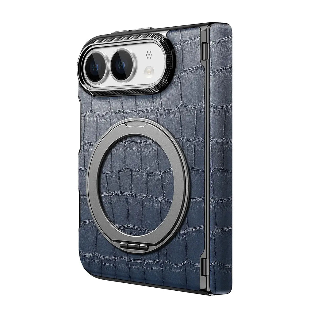 Crocodile Pattern MagSafe iPhone Duo Case with Ring Stand
